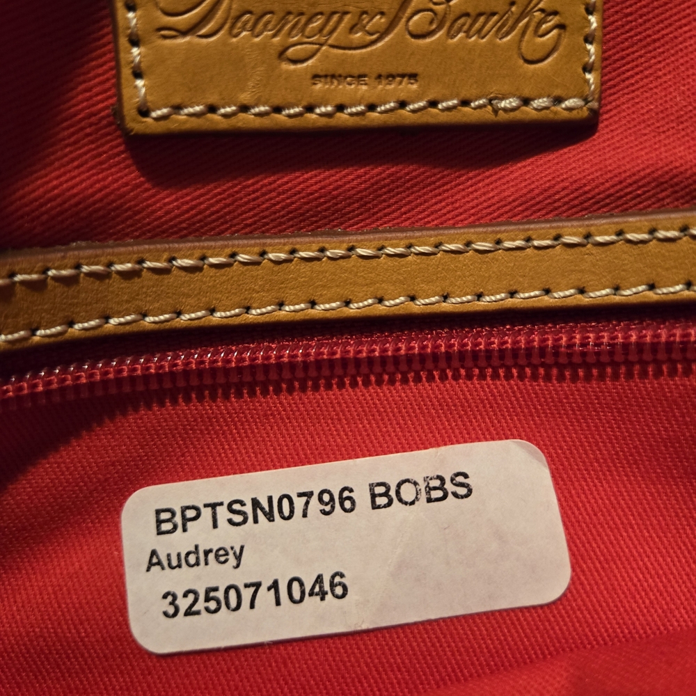 Dooney & Bourke Patterson Large Audrey Cream Leather Satchel with Tan Trim - Picture 8 of 12